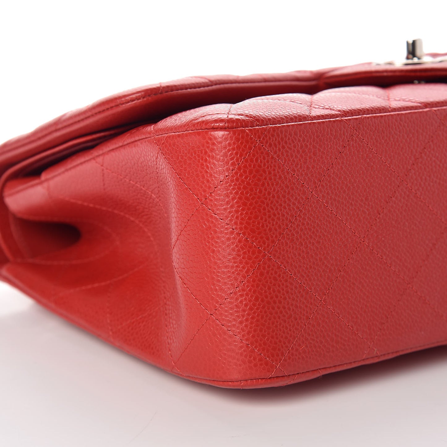 Caviar Quilted Jumbo Double Flap Red