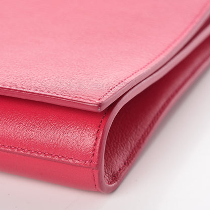 Saint Laurent Goatskin Monogram Large Belle De Jour Clutch Lipstick Fuchsia 8 of 8