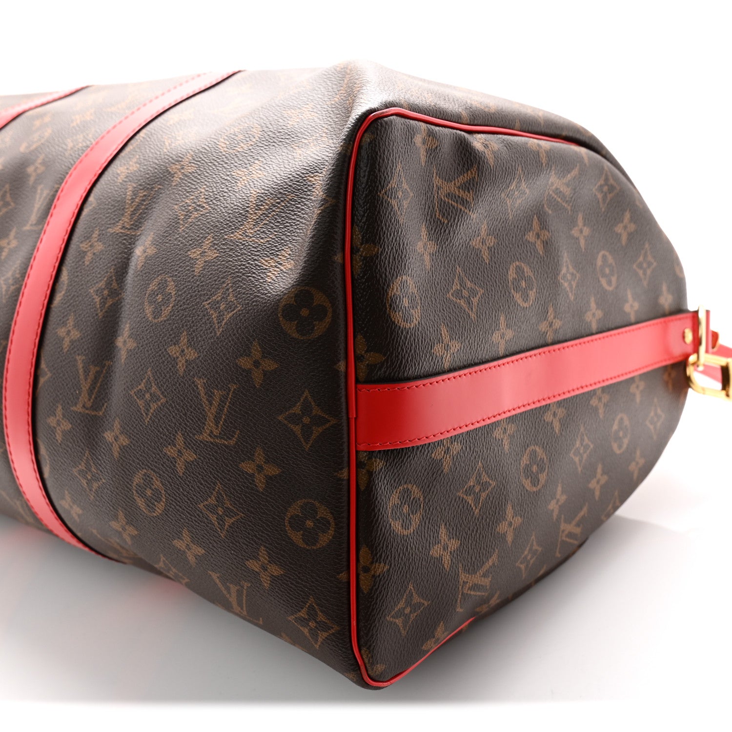 Louis Vuitton Calfskin Monogram Keepall Bandouliere 50 Coquelicot 7 of 9