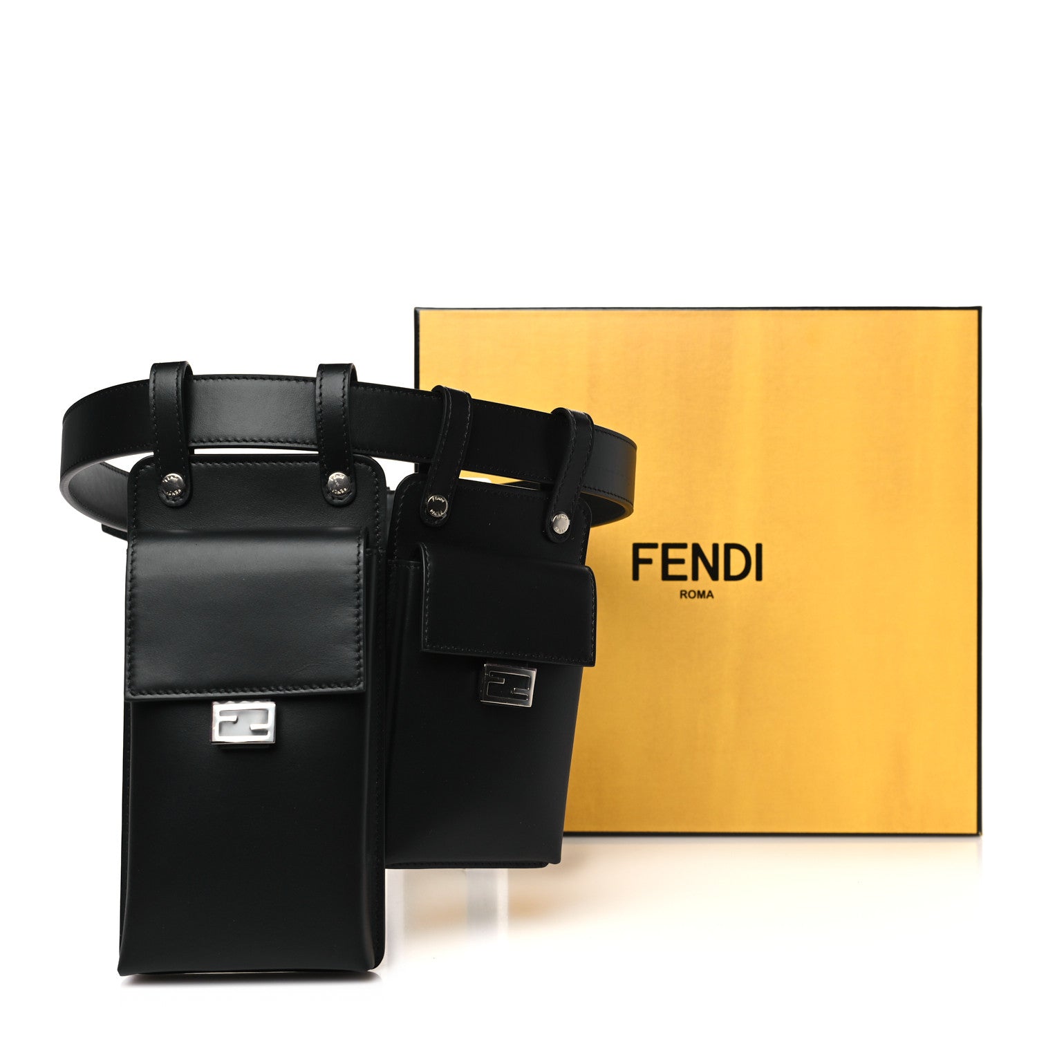 Fendi Vitello Glacier Utility Belt Pouch Black 7 of 7