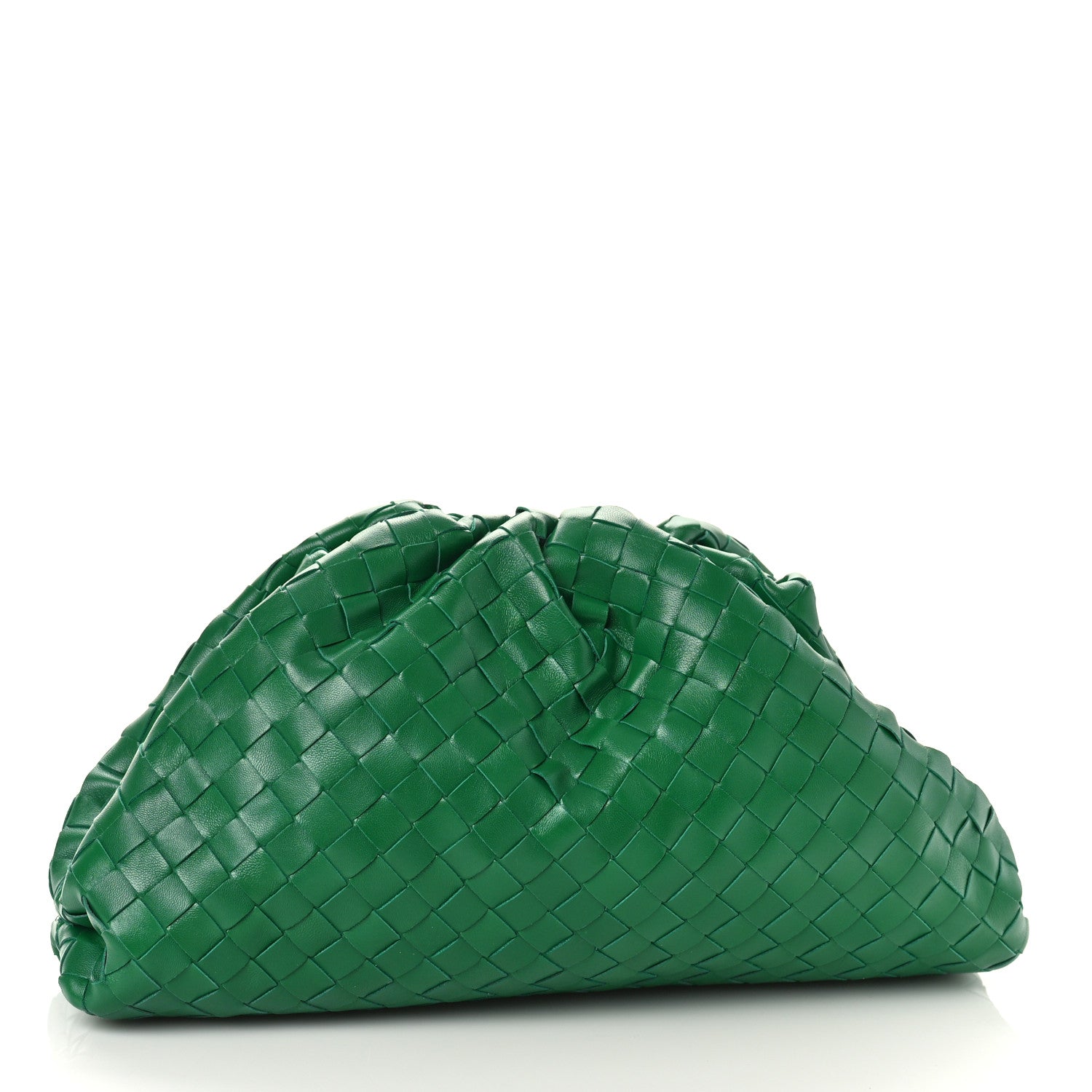 Bottega Veneta Nappa Maxi Intrecciato The Pouch Oversized Clutch Racing Green 3 of 10