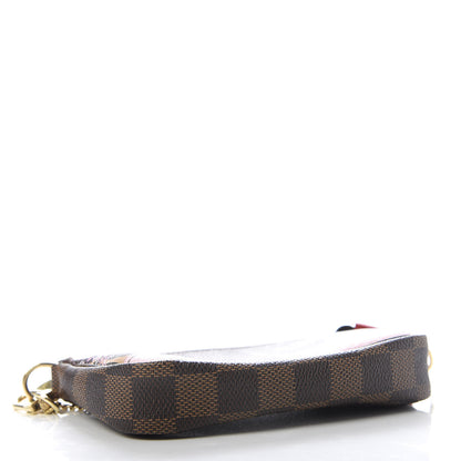 Louis Vuitton Damier Ebene 2019 Christmas Animation Mini Pochette Accessories Red 4 of 8