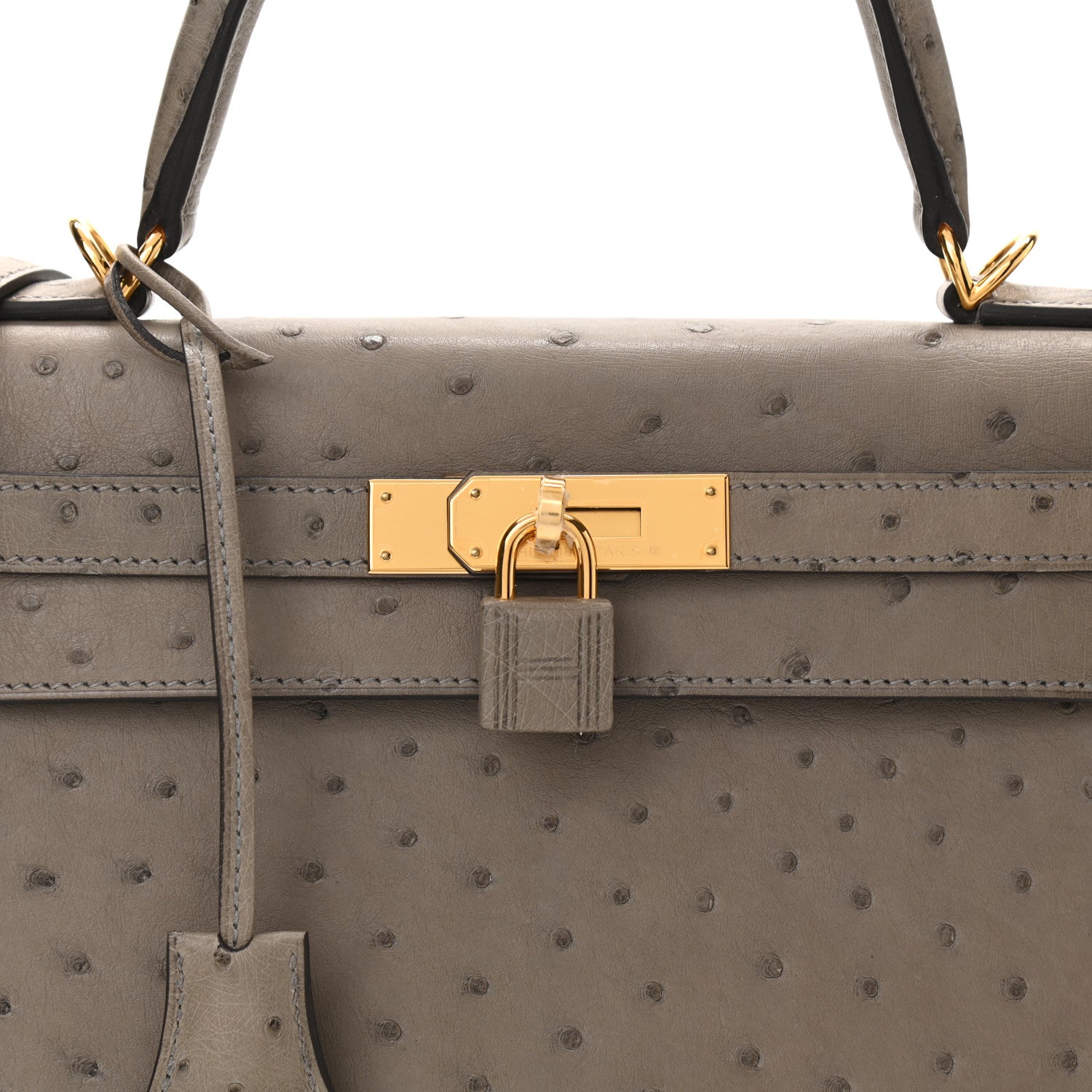 Hermes Ostrich Kelly Sellier 28 Gris Tourterelle 6 of 7