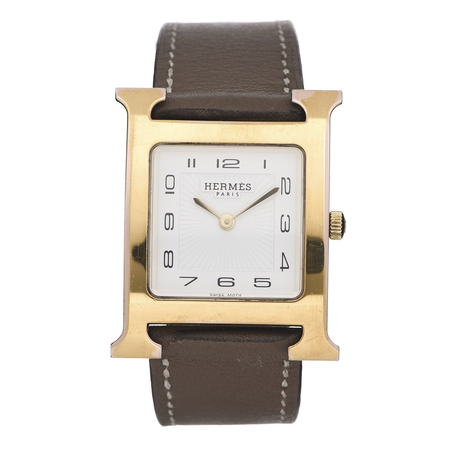 Stainless Steel Swift 26mm Heure H Hour Quartz Watch Etoupe