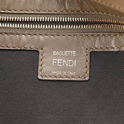 Fendi Nappa FF 1974 Embossed Large Baguette Wood 6 of 10