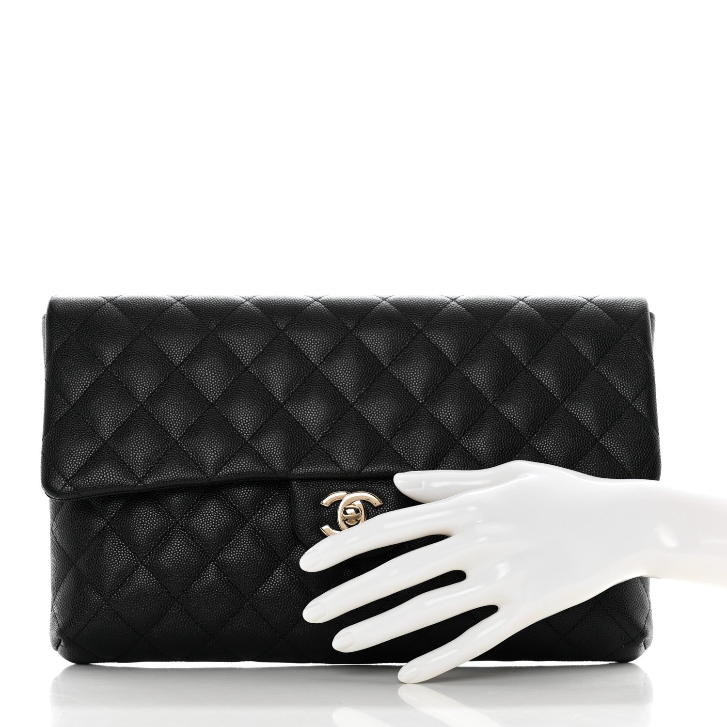 Chanel Caviar Quilted Flap Clutch Black 2 of 8