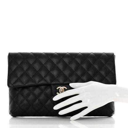Chanel Caviar Quilted Flap Clutch Black 2 of 8