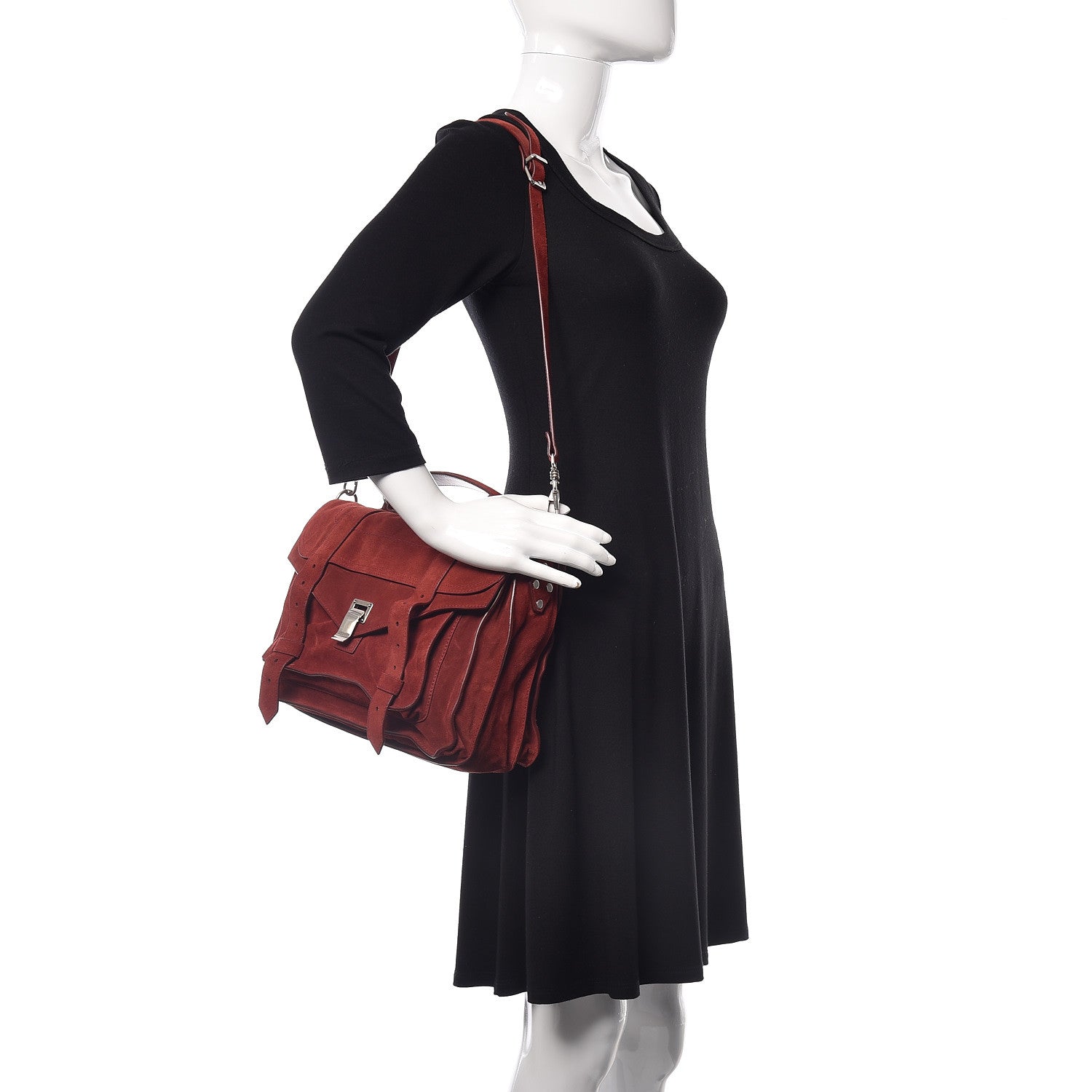 Proenza Schouler Suede Medium PS1 Satchel Midnight Plum 2 of 11