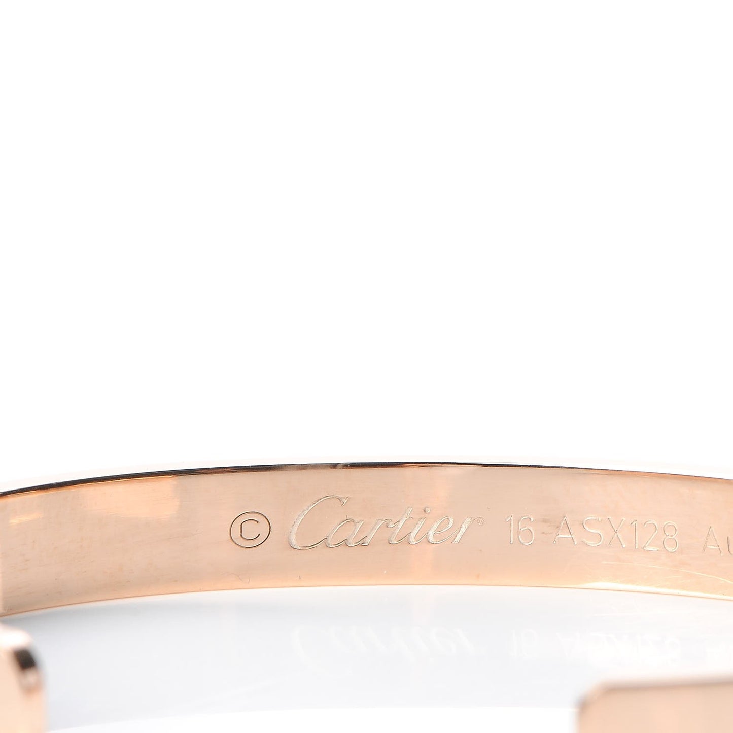 18K Pink Gold LOVE Cuff Bracelet 16