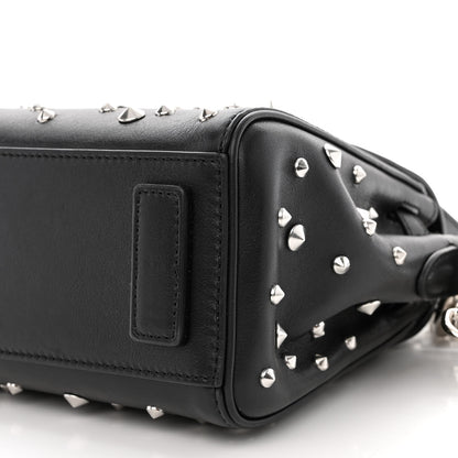 Versace Grained Calfskin Spiked Small La Medusa Top Handle Bag Black 11 of 13
