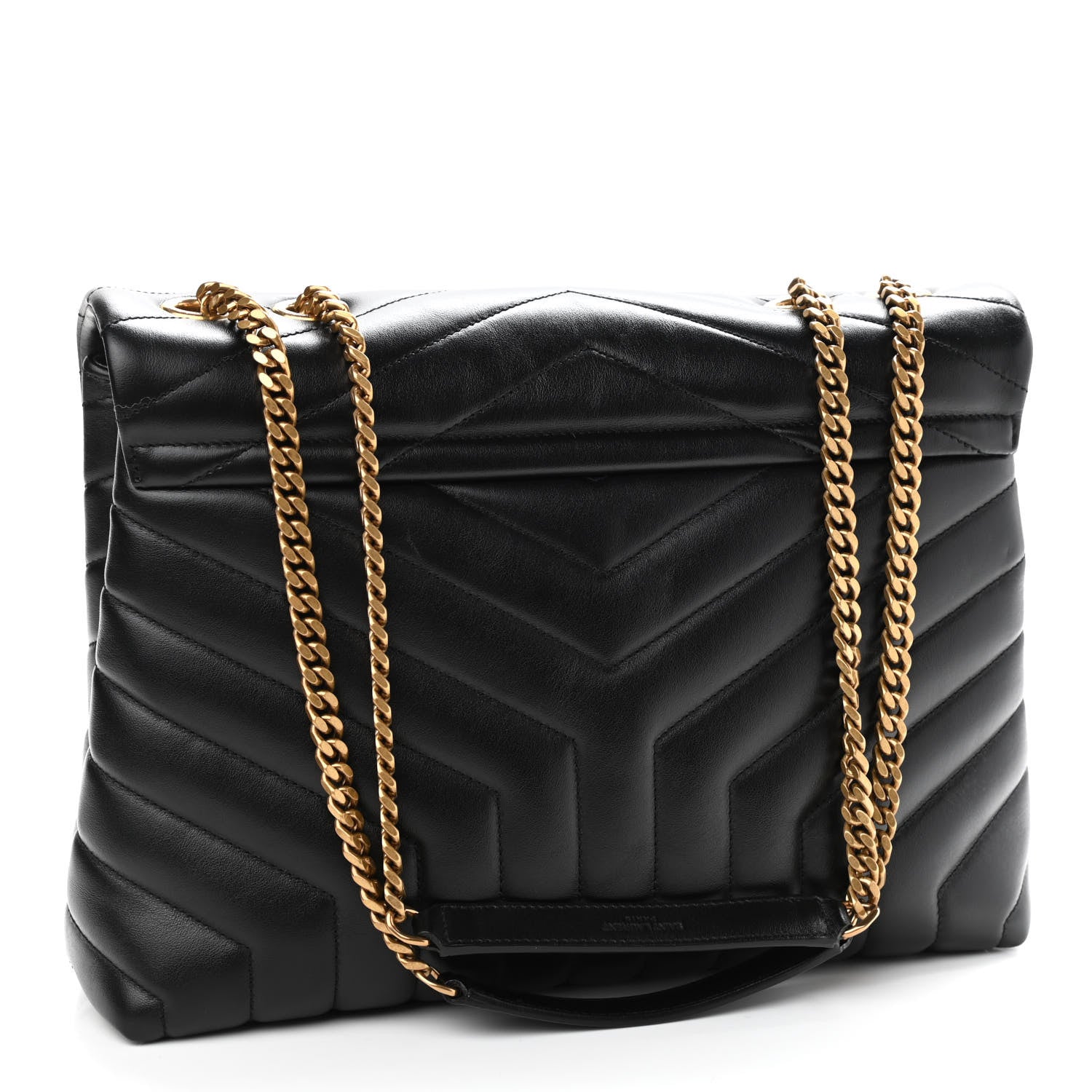 Saint Laurent Calfskin Y Quilted Monogram Medium Loulou Chain Satchel Black 3 of 9