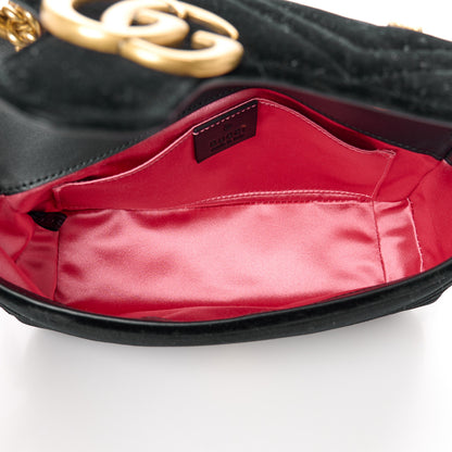 Gucci Velvet Matelasse Mini GG Marmont Shoulder Bag Black 5 of 12
