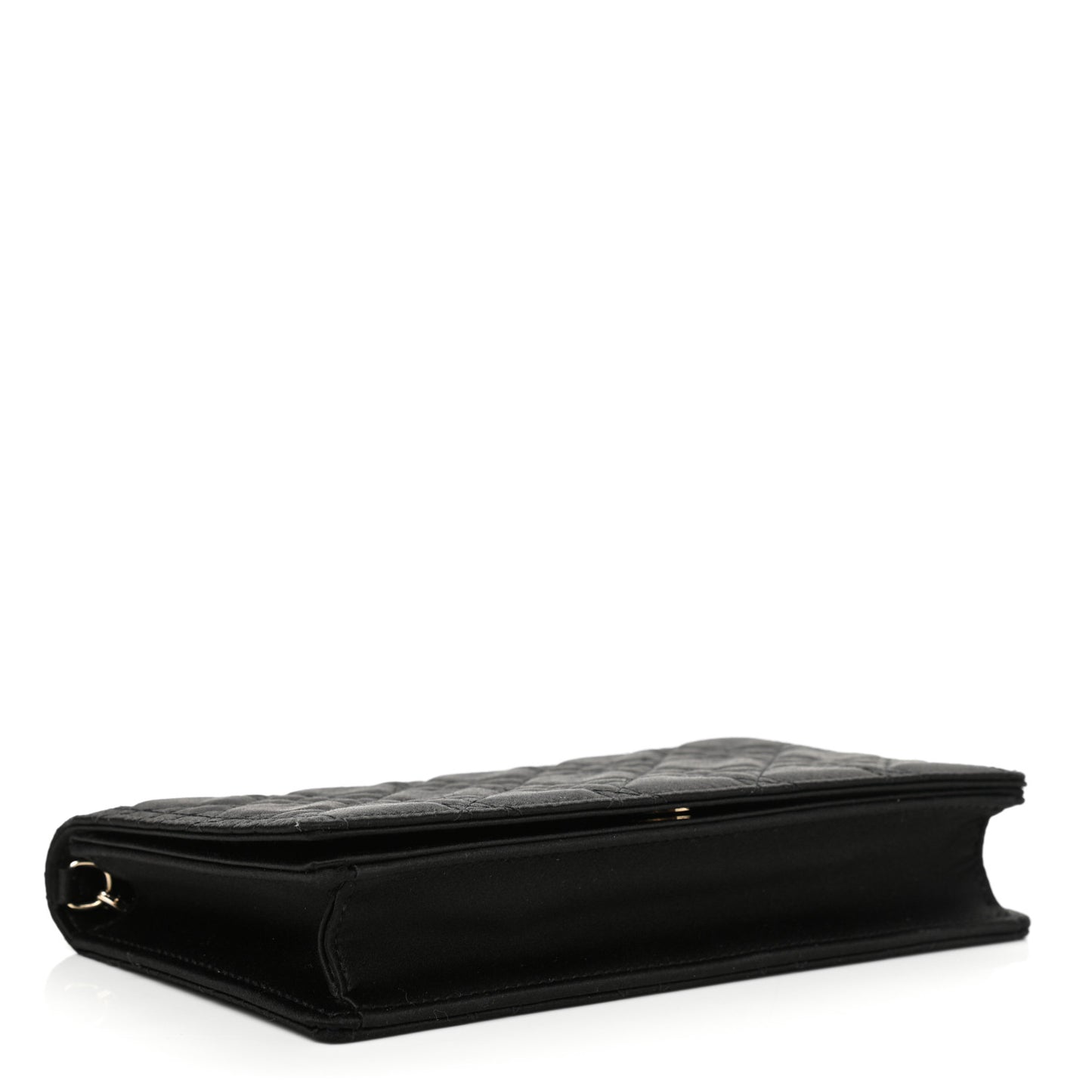 Satin Cannage Lady Dior Clutch Black