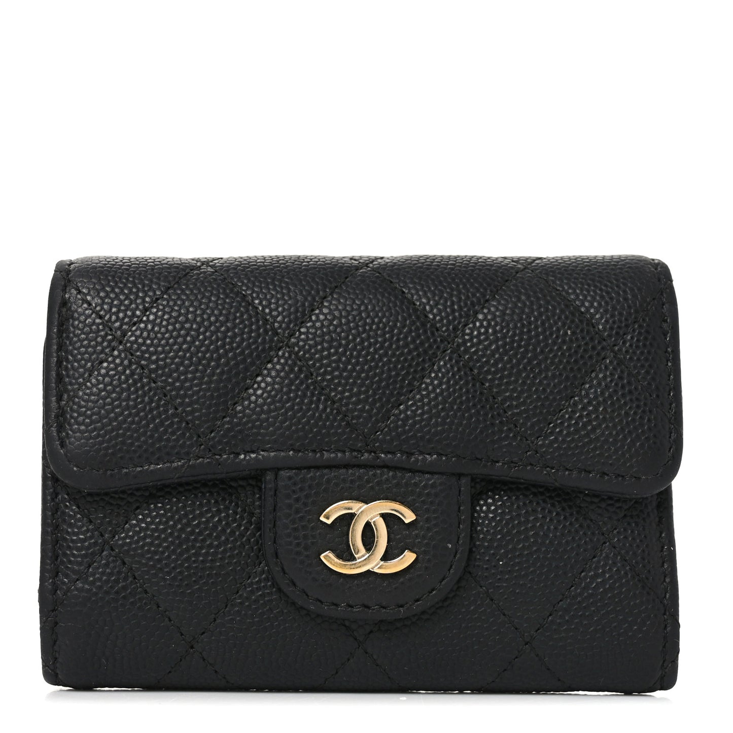 Caviar Quilted Classic 4 Key Holder Wallet Black