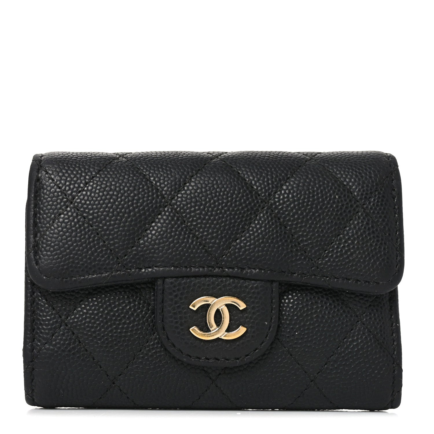 Chanel Caviar Quilted Classic 4 Key Holder Wallet Black 1 of 8