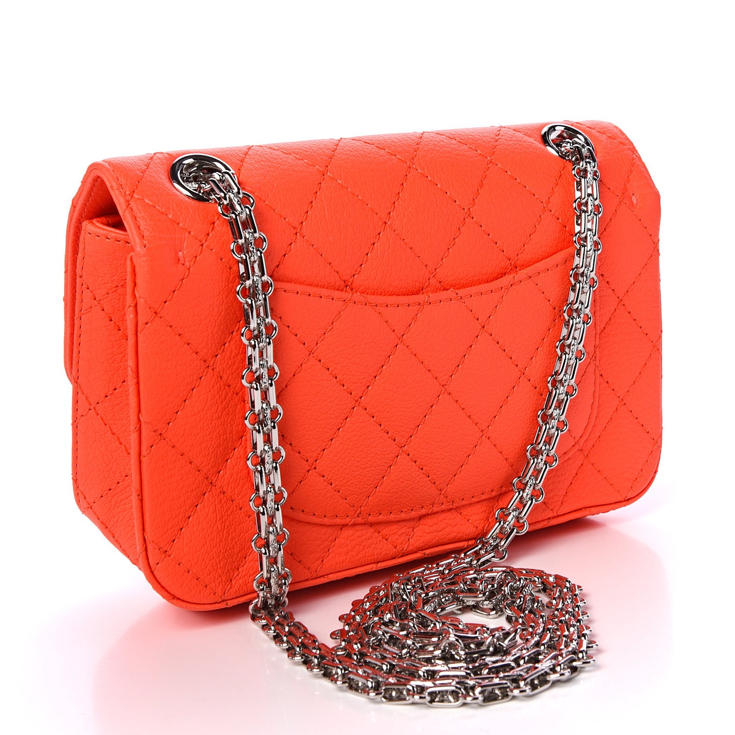 Goatskin Quilted 2.55 Reissue Mini Flap Orange