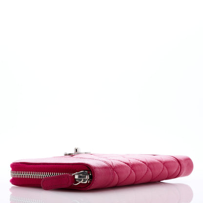 Chanel Sheepskin Quilted Mademoiselle Vintage Zip Around Wallet Dark Pink 4 of 7