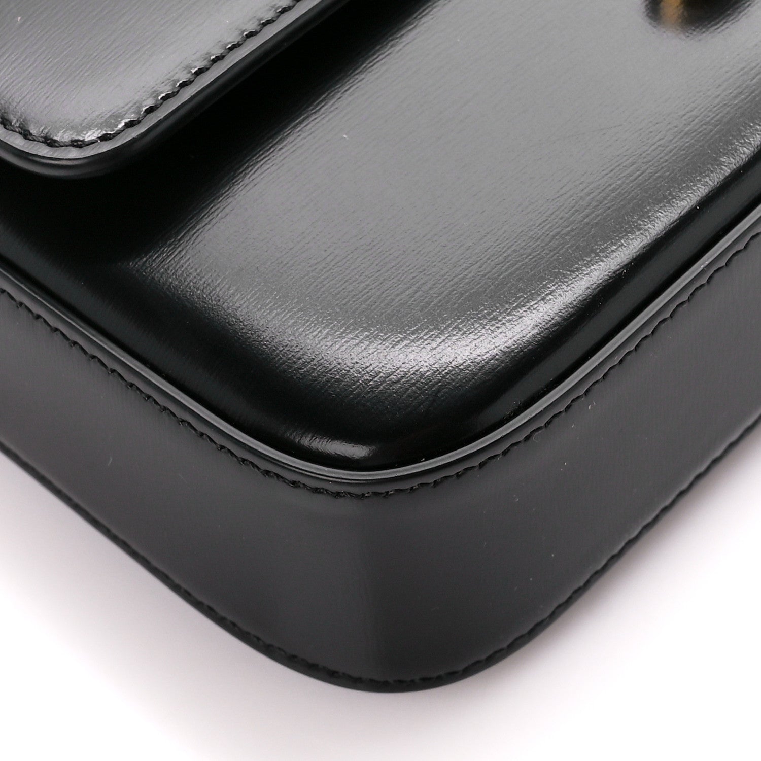 Celine Shiny Calfskin Triomphe Chain Shoulder Bag Black 11 of 12