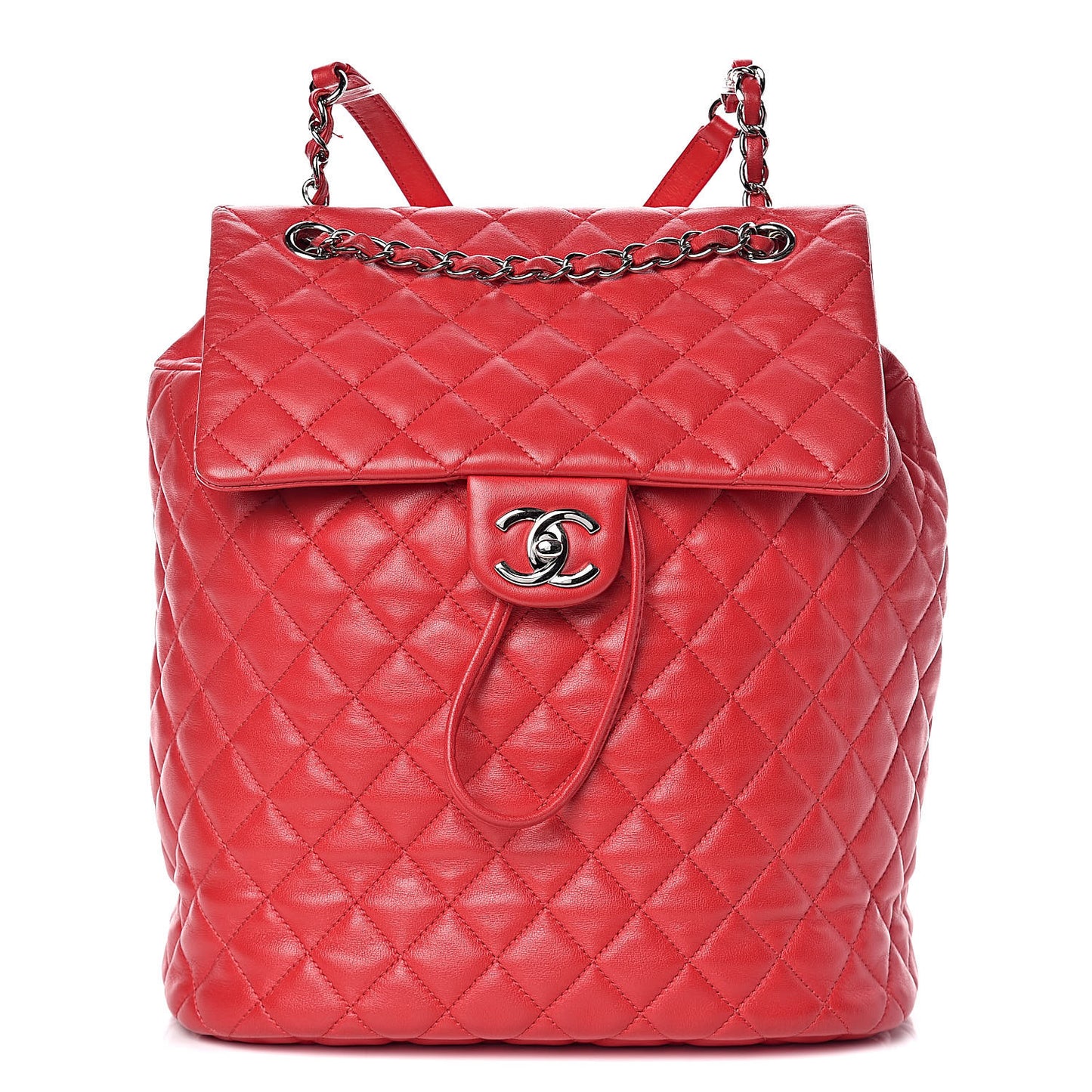 Lambskin Quilted Large Urban Spirit Backpack Red