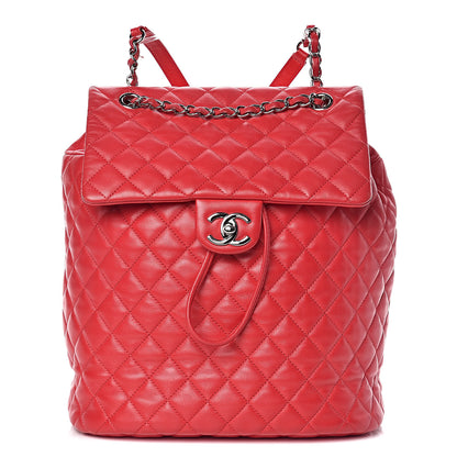 Chanel Lambskin Quilted Large Urban Spirit Backpack Red 1 of 9