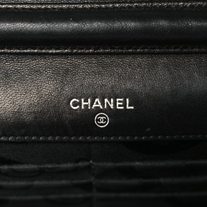 Chanel Lambskin Vertical Quilted Wallet On Chain WOC Black 6 of 9
