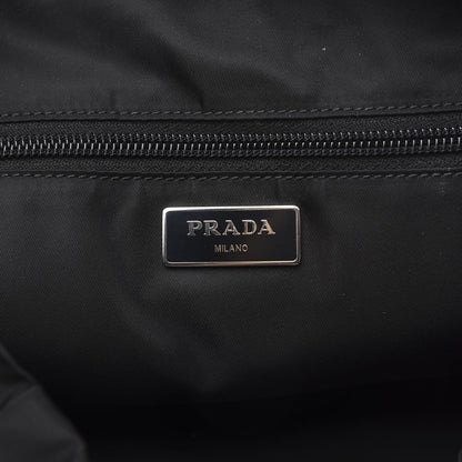 Prada Tessuto Hibiscus Print Double Buckle Backpack Black Rosso 5 of 7
