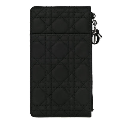 Christian Dior Ultra Matte Calfskin Cannage Large Lady Dior Zip Wallet Black 1 of 11