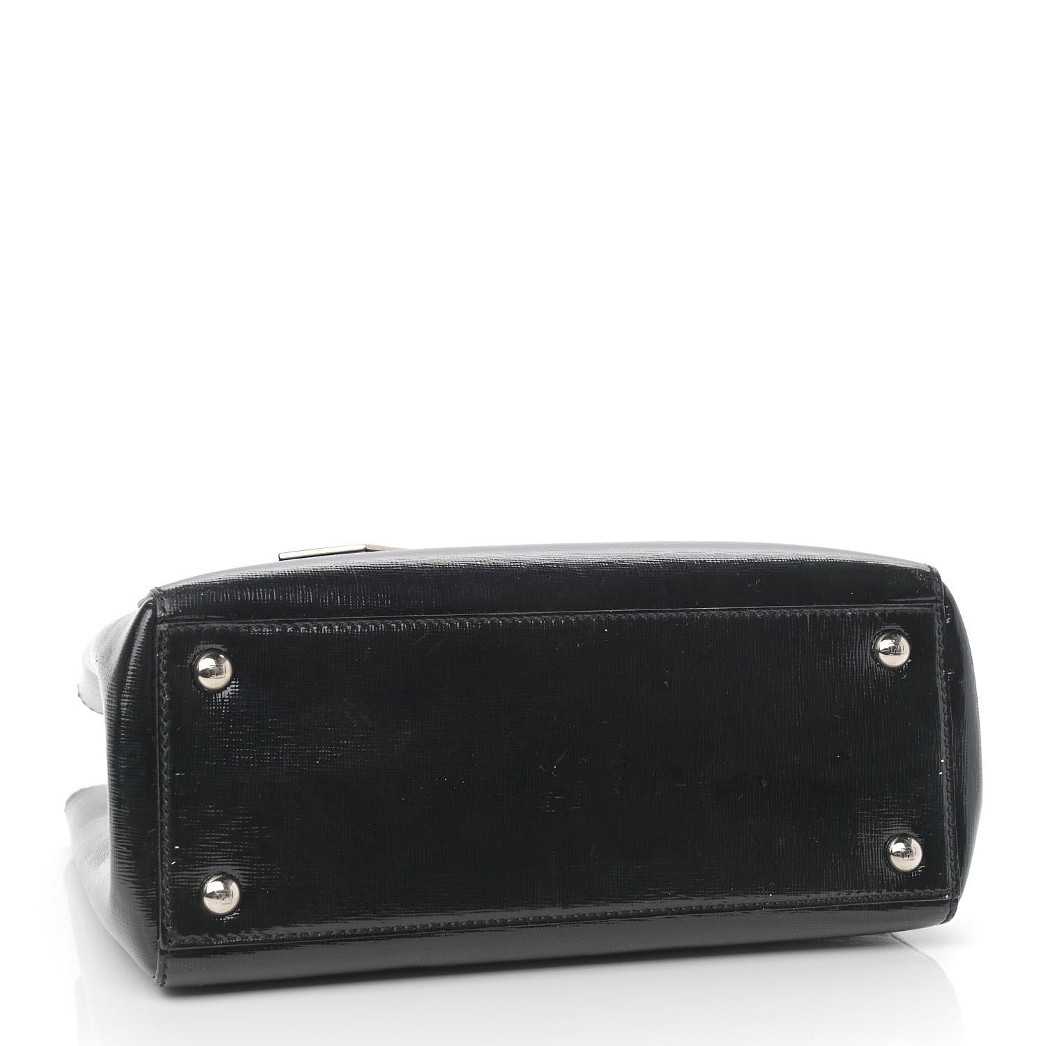 Fendi Patent Vitello Elite Petite 2Jours Tote Black 4 of 12