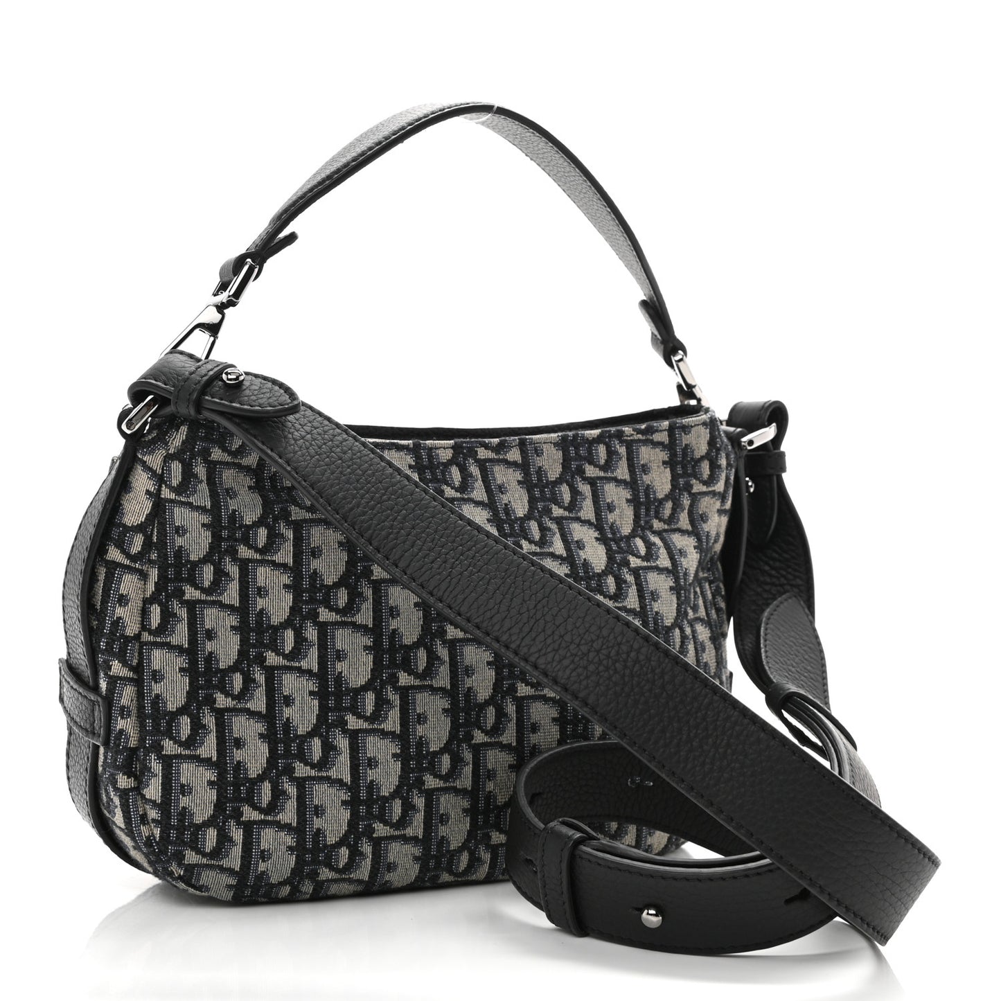 Oblique Mini Soft Saddle Bag Beige Black