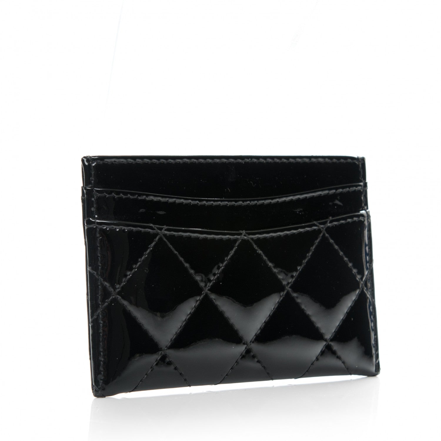 Chanel Patent Quilted Card Holder Black 3 of 8