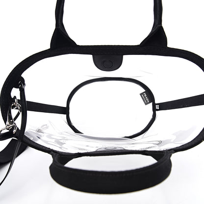 Prada Plexiglass Canapa Small Shopper Tote Black 5 of 10