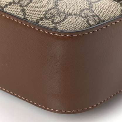 Gucci GG Supreme Monogram Small Horsebit 1955 Shoulder Bag Beige Brown Sugar 10 of 10