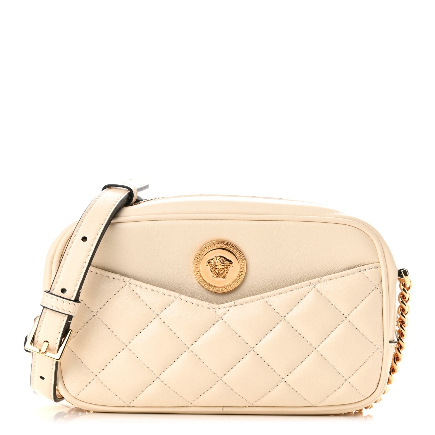Versace Nappa Quilted La Medusa Camera Bag Off White 1 of 10