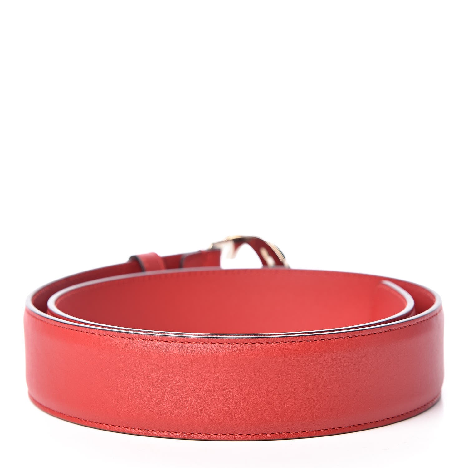 Gucci Moon Calfskin Interlocking G 37mm Belt 80 32 Vibrant Red 3 of 9