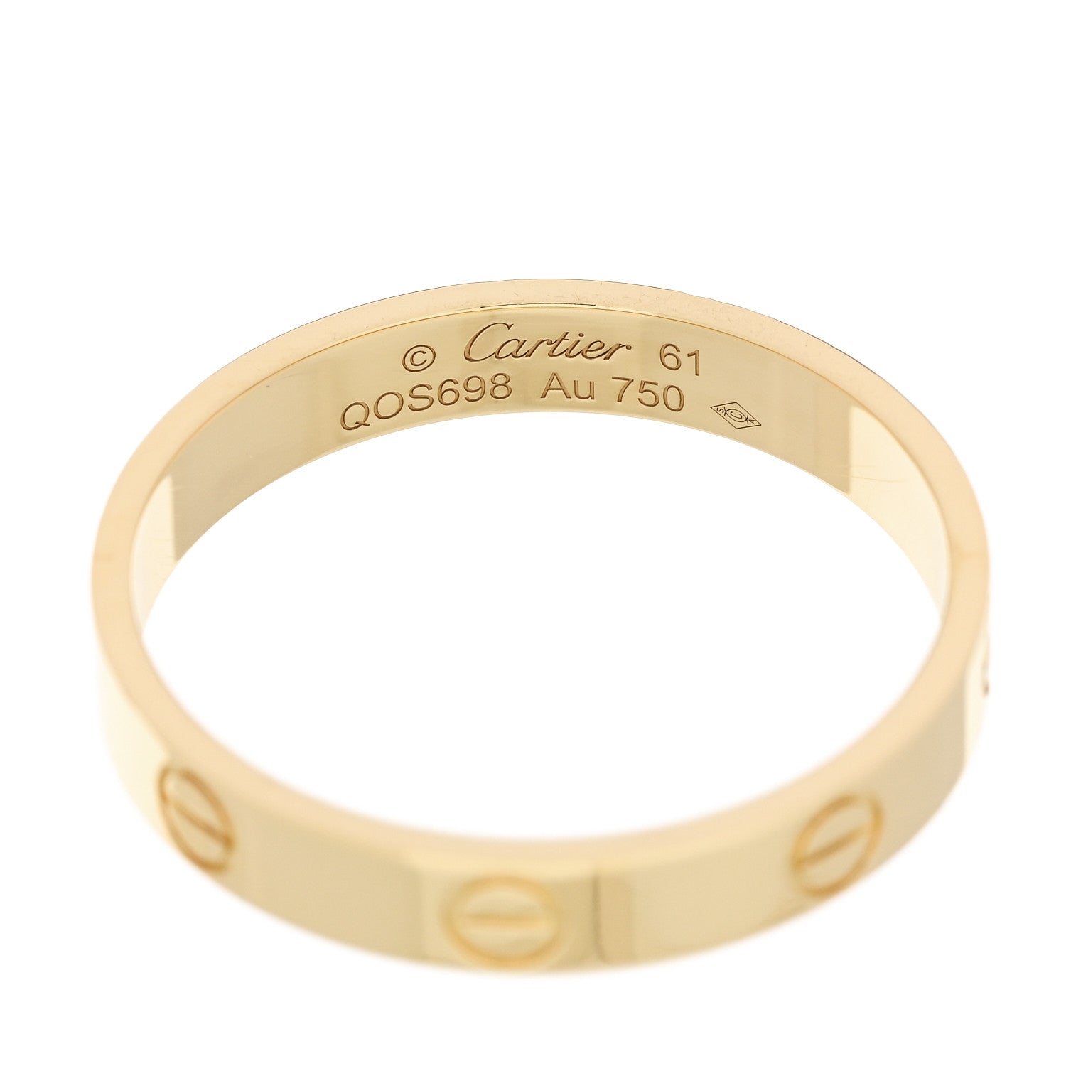 Cartier 18K Yellow Gold 3.5mm LOVE Wedding Band Ring 61 9.5 4 of 5