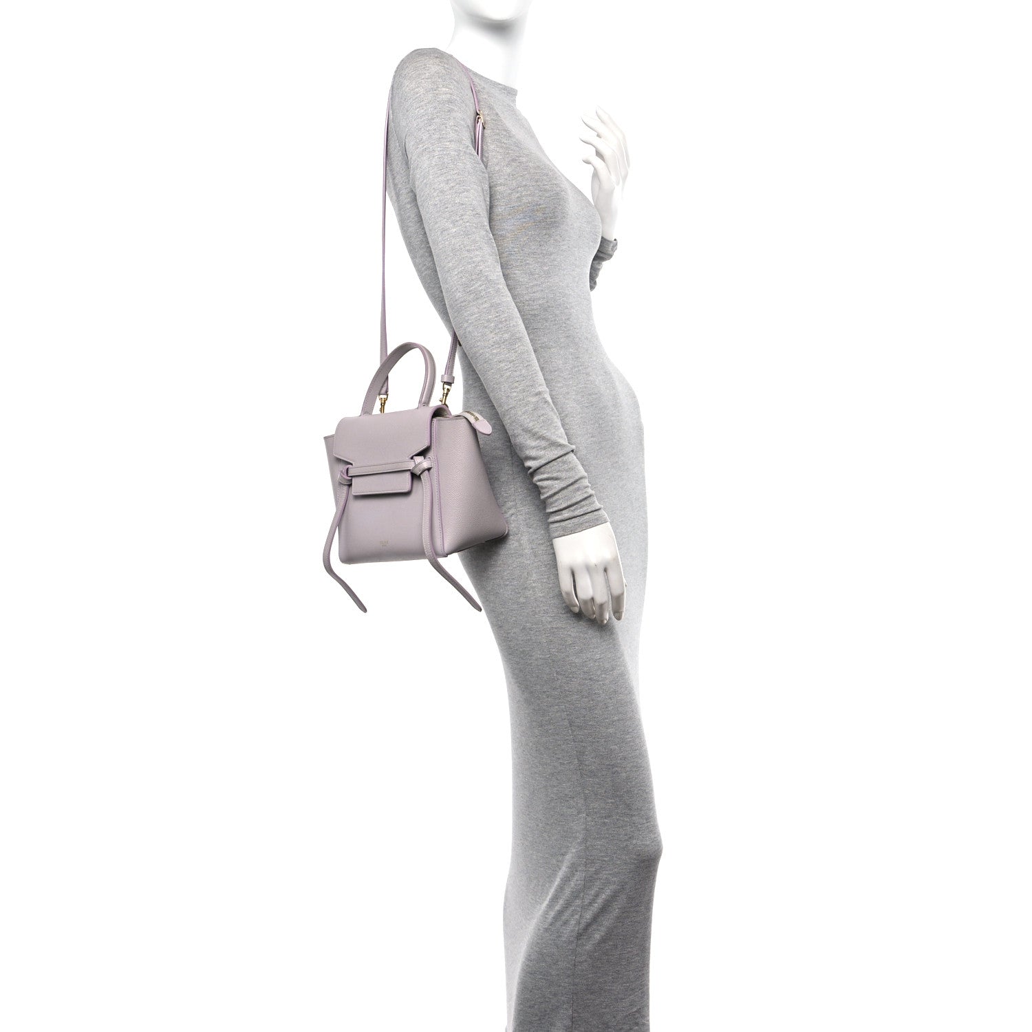 Celine Grained Calfskin Nano Belt Bag Lavender Grey 2 of 14