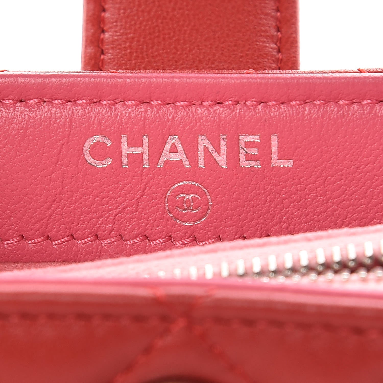 Chanel Lambskin Quilted Mini Phone Holder Clutch Red 7 of 9
