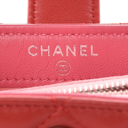 Chanel Lambskin Quilted Mini Phone Holder Clutch Red 7 of 9