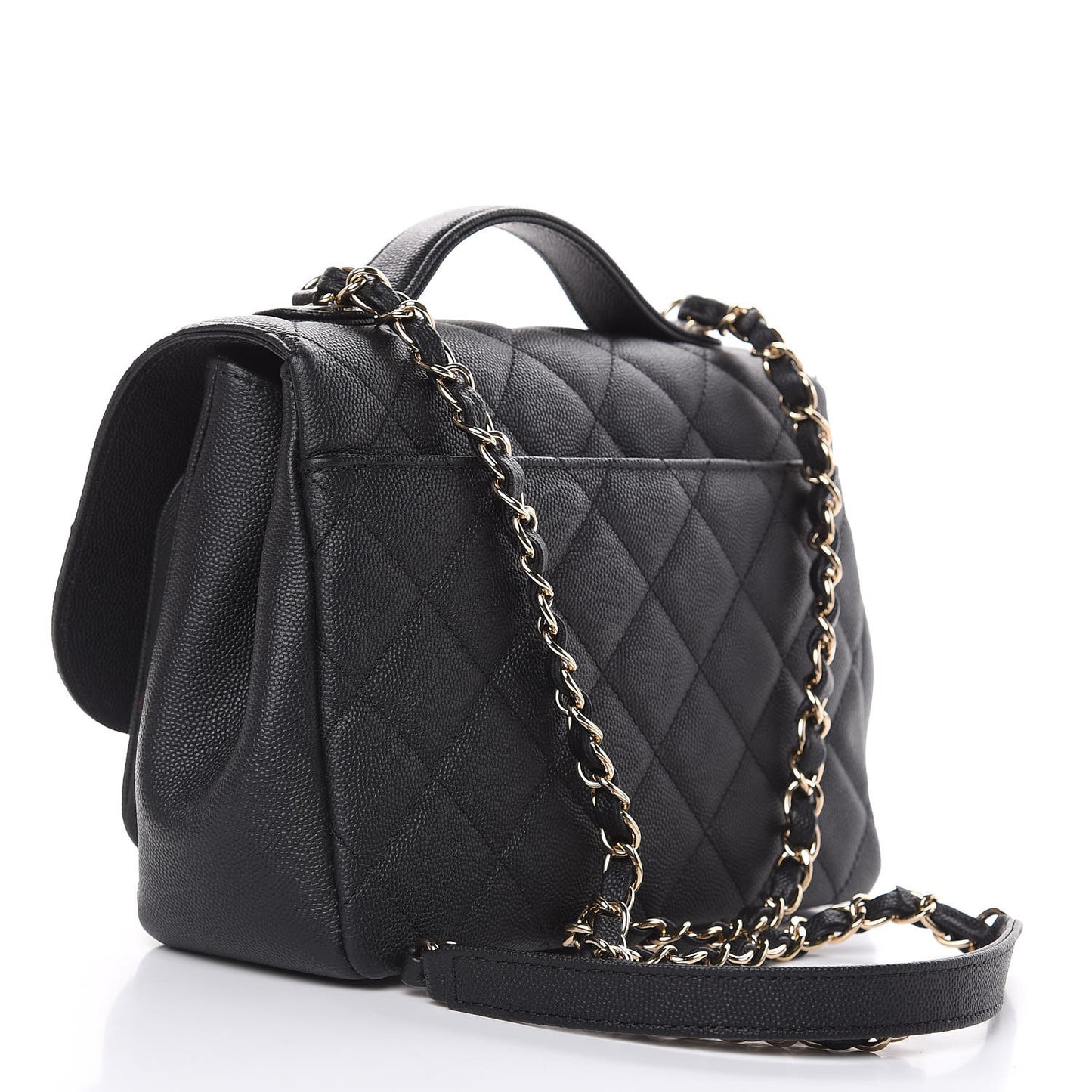 Caviar Quilted Small Business Affinity Flap Black