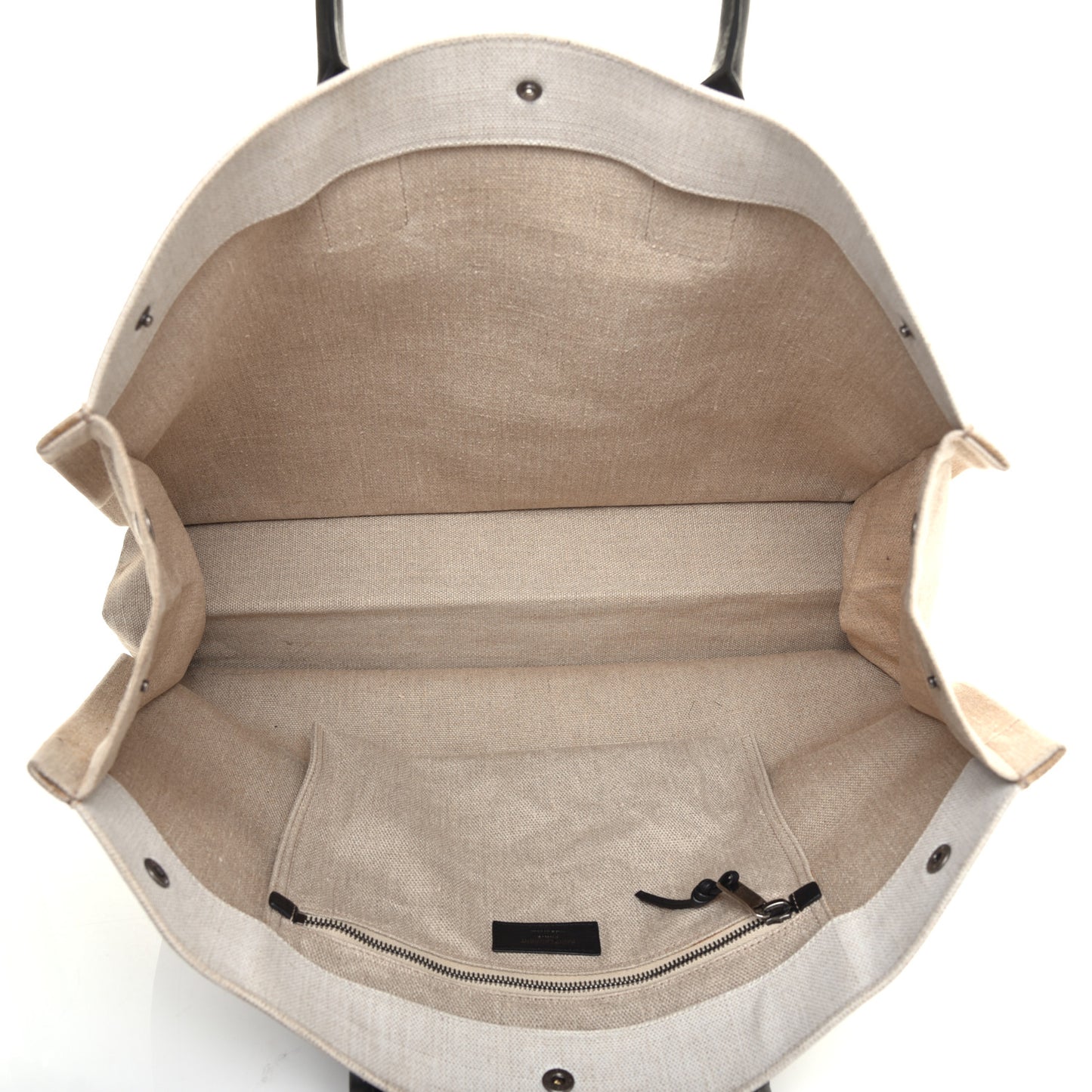 Linen Calfskin Rive Gauche Tote Optic White