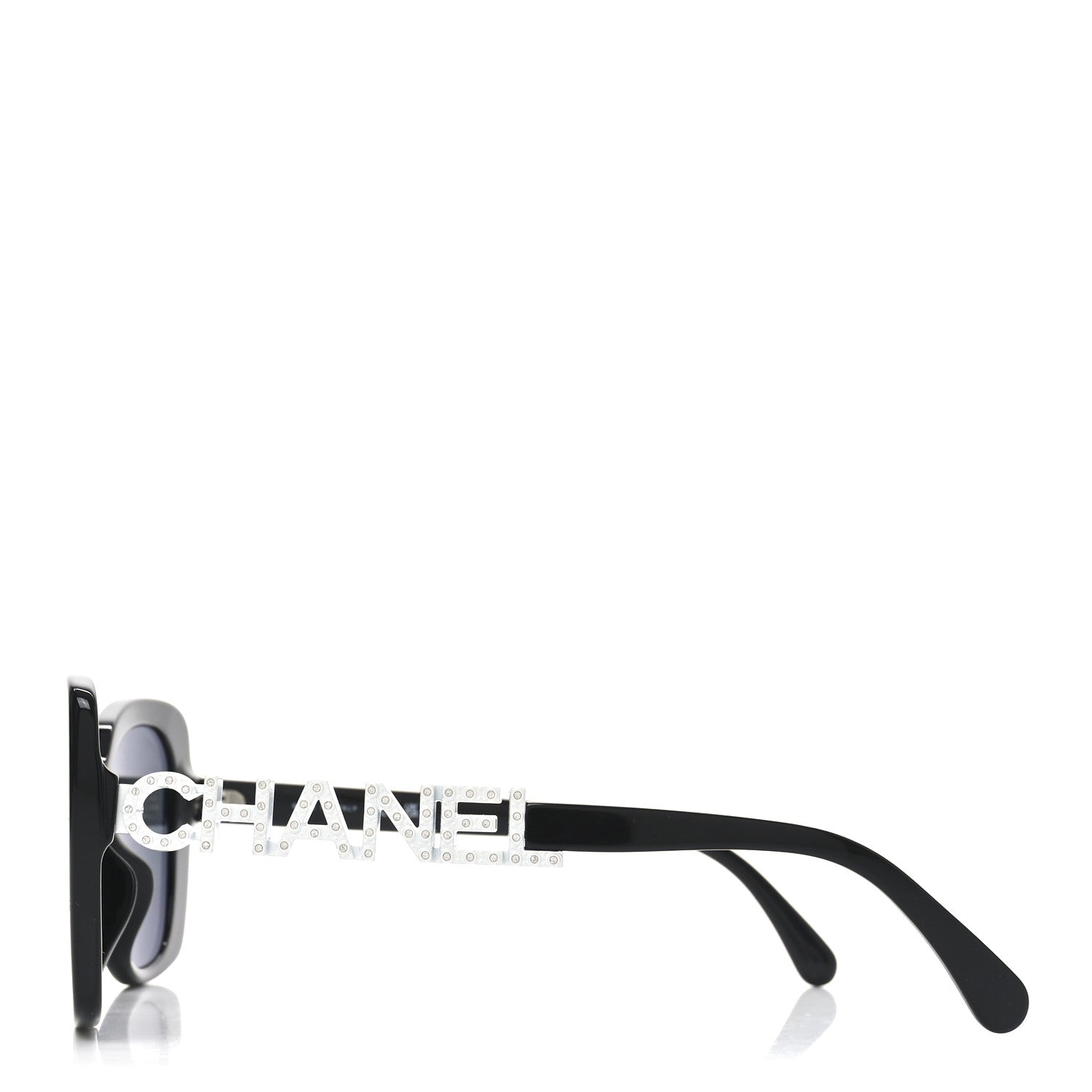 Chanel Acetate Strass Square Sunglasses 5422-B-A Black White 3 of 7