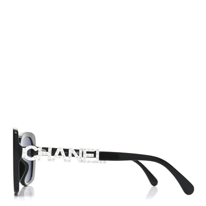 Chanel Acetate Strass Square Sunglasses 5422-B-A Black White 3 of 7