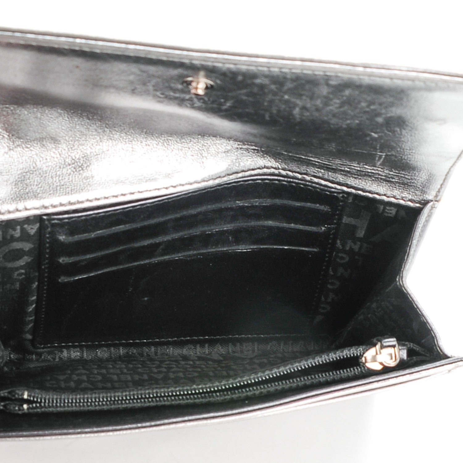 Chanel Metallic Lambskin Precious Symbols Flap Wallet Silver 5 of 8