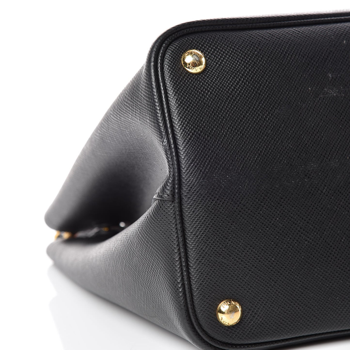 Saffiano Cuir Large Double Bag Black Fuoco