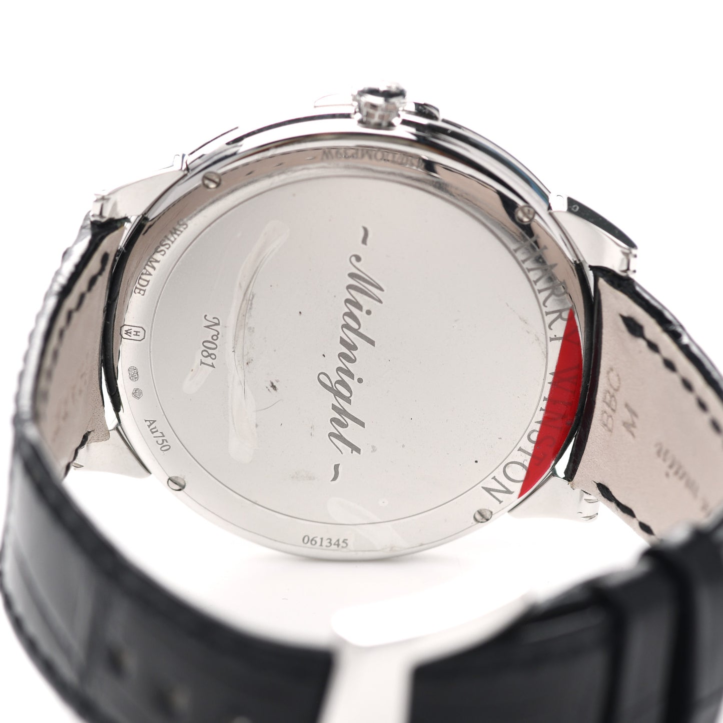 18K White Gold Alligator Diamond Bezel 39mm Midnight Moon Phase Quartz Watch