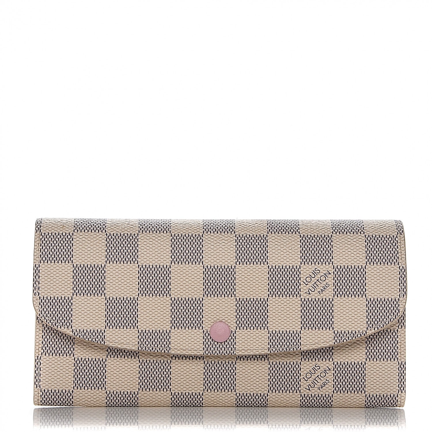 Louis Vuitton Damier Azur Emilie Wallet Rose Ballerine 1 of 6