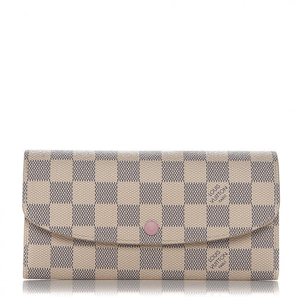 Louis Vuitton Damier Azur Emilie Wallet Rose Ballerine 1 of 6