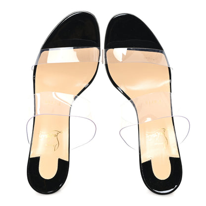 Christian Louboutin Patent PVC Just Nothing 85 Slide Sandals 38.5 Black 2 of 9