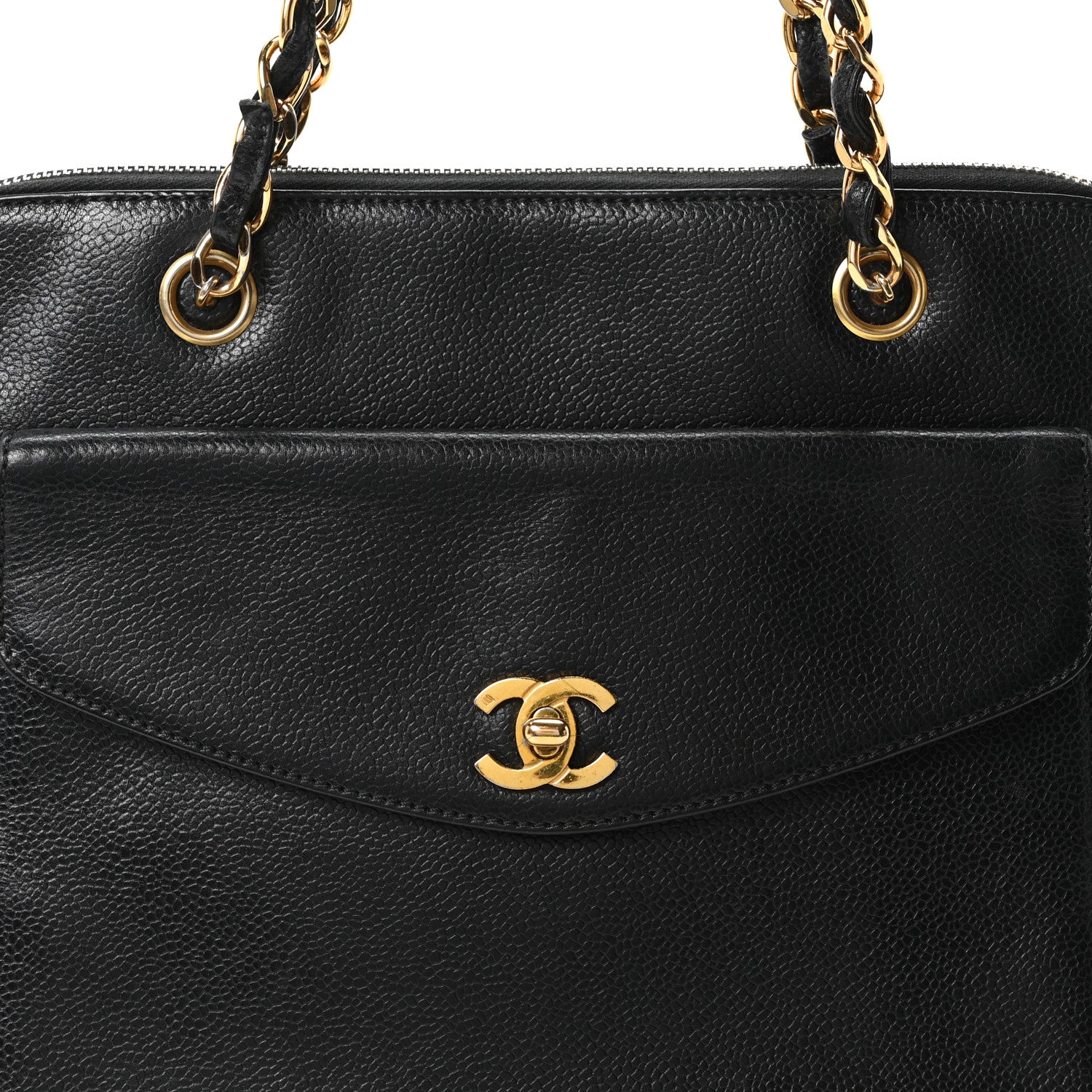 Chanel Caviar Flap Shoulder Bag Black 8 of 10