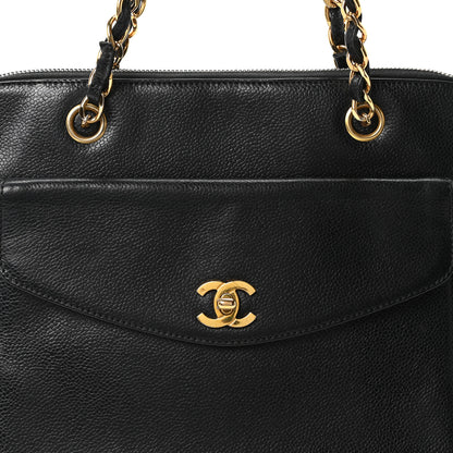 Chanel Caviar Flap Shoulder Bag Black 8 of 10